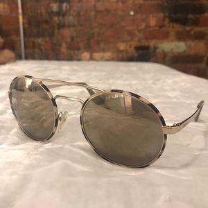 PRADA Catwalk Round Mirrored Sunglasses, 54mm